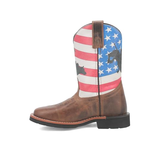 Dan Post Children's Buck Leather Square Toe Cowboy Boot3