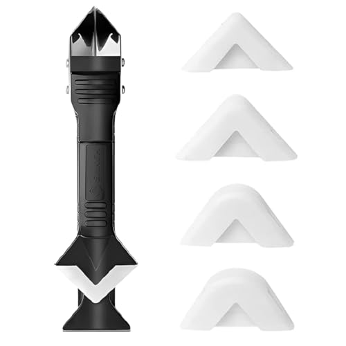 LYITZW 1 Aplicador Silicona con 4 Cabezales Reemplazables, Herramienta de Raspado y Alisado 3 en 1, Kit Completo para Calafateo, Limpieza de Residuos y Acabado de Bordes