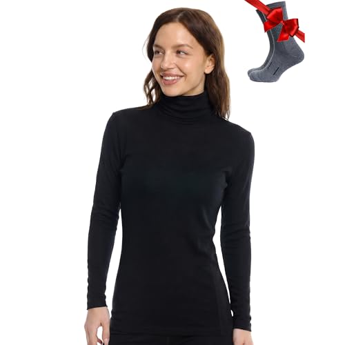 Merino Wool Base Layer Women Turtleneck - Merino Wool Sweater