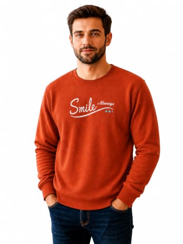 Image of Mack Jonney Men's Printed Fleece Sweatshirt|Full Sleeve Round Neck Winter Sweatshirt for Casual Wear|Travel|Gym & Everyday Style-mj-403