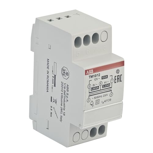 Klingeltrafo von ABB Typ TM 10/12 Eingang 230V | Ausgang 4-8-12V | 2 5-1 3-0 8A Reiheneinbaugerät