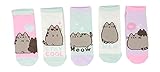 Culturefly, womens Pusheen The Cat Ankle Pastel Colors 5 Pairs Socks, Pink, Medium