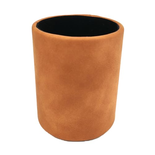 Image of Leather Pen Holder, Light Brown Pencil Holder, Desktop Elegant Pen Holder for Desk, Stationery Organizer for School Office Home Dorm