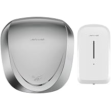 JETWELL UL Approved High Speed Hand Dryer and Wall Mount Automatic Touch-Less Hand Soap Dispenser, HEPA Filter Commercial Stainless Steel Hand Blower and ABS Hand Soap Dispenser