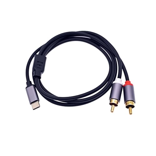 JZK 1m USB C a 2 RCA audio cable, adaptador auxiliar audio tipo C a RCA para iPhone 15, para Huawei, para Xiaomi, Galaxy S24, S23 Ultra S22, S21, S20, amplificador, altavoz, estéreo para coche