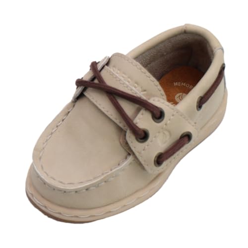 Image of Sperry Toddler Cup II Boat Shoe with Memory Foam Insole - Tan Leather, Size 5