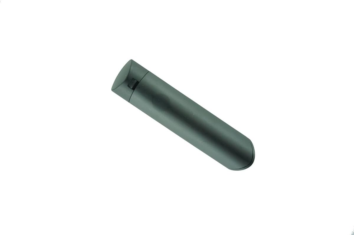 Remote control with battery compartment closed