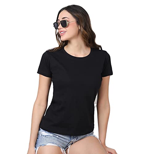 Image of Cotton Half Sleeve T-Shirt for Women, Round Neck Half Sleeves Gym Sports T-Shirt, Casual Women's Regular T-Shirt