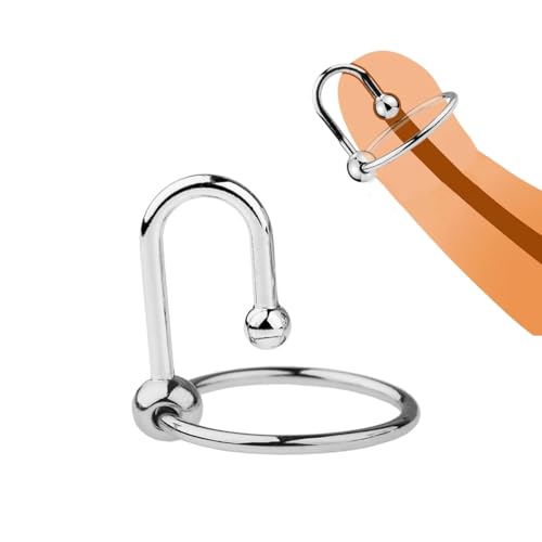 Stainless Steel Penis Cock Ring Urethral Plug Steel Balls Penis R...