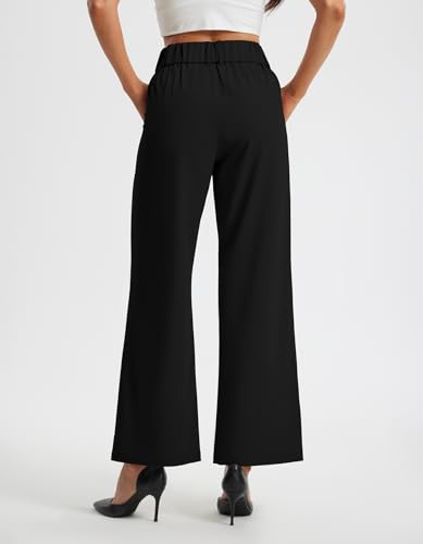 Libin Women's Wide Leg Dress Pants High Waisted Button Pleated Business Work Pants Casual Slacks Trousers with Pockets2