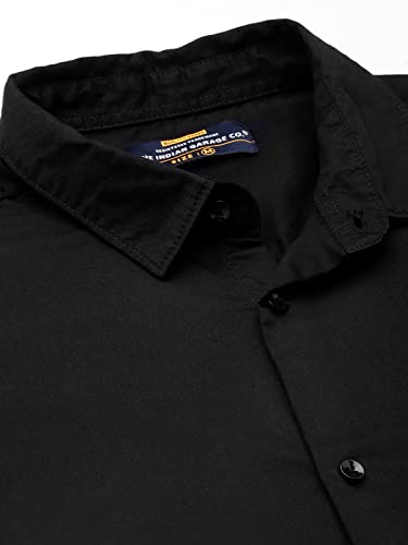Image of The Indian Garage Co Men Regular Fit Solid Full Sleeves Spread Collar Formal Shirt