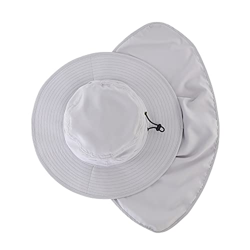 Image of Home Prefer UPF50 Mens Sun Hat with Neck Flap Quick Dry UV Protection Cap Womens Wide Brim Fishing Hat Neck Flap Beach Garden