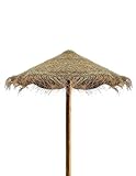 JARDIN202 - Sombrilla de Brezo o Esparto para Exteriores – Sombrilla Redondo para Playa, Porches y Piscina | Diámetro: 2 metros (Esparto)