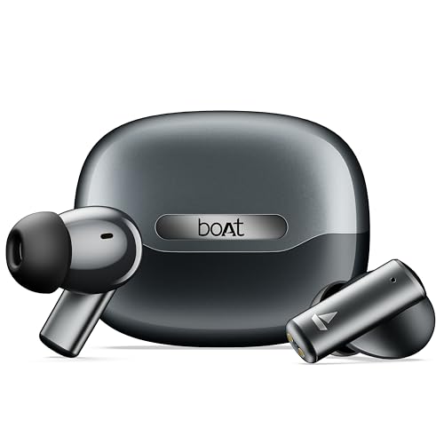 boAt Airdopes Prime 701 ANC (2025 Launch),46dB Hybrid ANC, 50Hr Battery, Real Spatial Audio,Multidevice Connect,App Support, Bluetooth Earbuds, TWS Ear Buds Wireless Earphones with mic (Obsidian Grey)