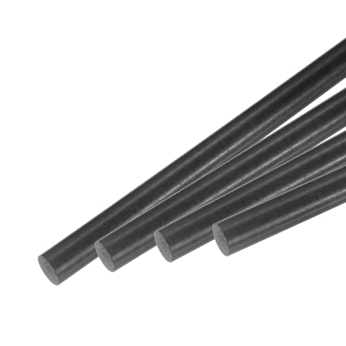 Image of MECCANIXITY ABS Plastic Rod Round Solid Bar 12mm x 300mm Black for DIY Model Material, Architectural Model Making, DIY Sand Table, Pack of 4 Pcs
