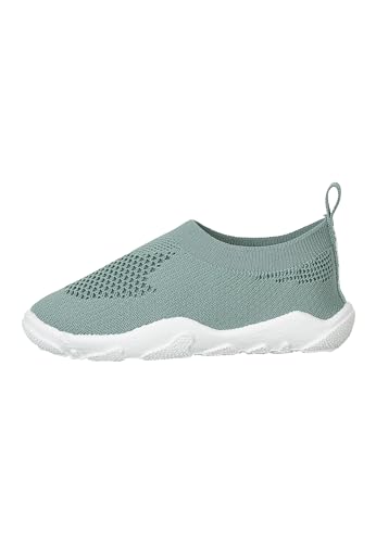 Sterntaler Badeschuhe einfarbig - Kinder Aquaschuhe schnelltrocknend - Unisex Schwimmschuhe, bequeme Strand Slipper, mattgrün, Größe 24