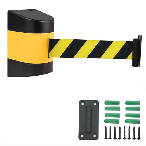 CAIFEXUE Wall Mount Queue Belt Barrier, 2/3/5/10M Retractable Crowd Control Wall Barrier, for Playground Park Hotel Crowd Control/a/2M/6.6Ft