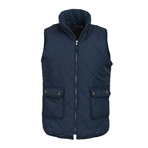 Parka d'hiver sans manches en polaire femme bleu marine taille S