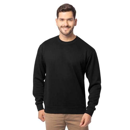 Fruit Of The Loom Mens Eversoft Fleece Crewneck Sweatshirts, Moisture Wicking & Breathable, Sizes S-4x Shirt, Black, X-Large US