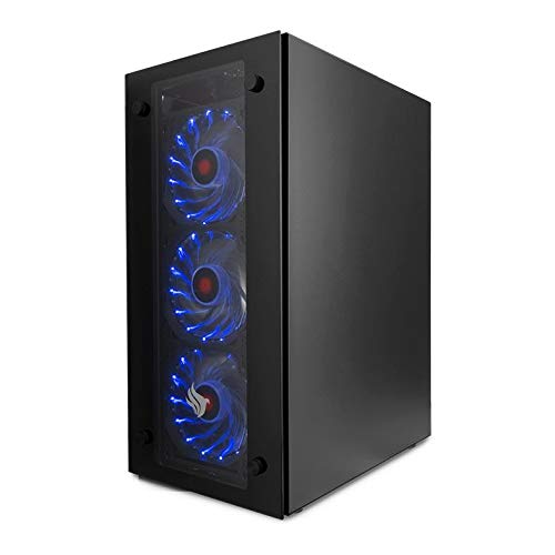 Gabinete Gamer Pichau Magpie Iii Lateral/frontal Vidro Led Azul, Pgma-03-blue