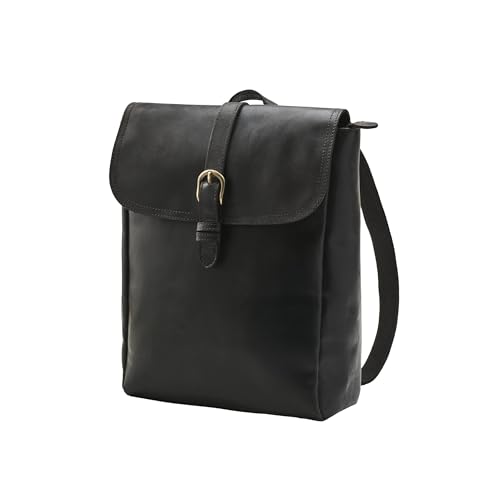 DRAKENSBERG Kleiner Leder City-Rucksack Tara mit 13 Laptopfach Daypack für Damen aus Premium Leder 11L - Schwarz DR00448