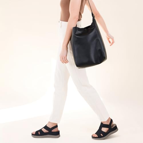 Image of SHIBEVER Wedge Sandals Women Comfortable: Sandals for Women 2026 Dressy Summer Ankle Strap Open Toe Low Heel Platform Wedges Shoes