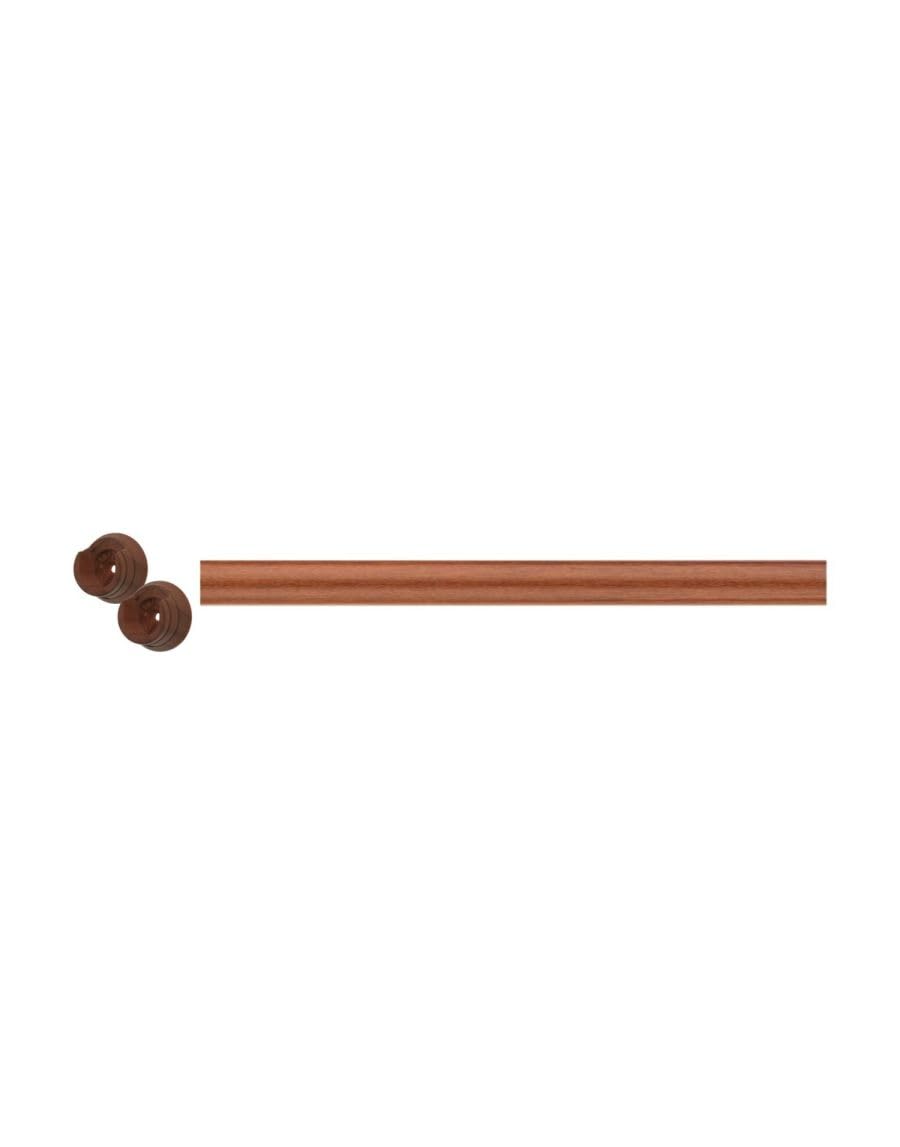 28mm Naturals Wooden Eyelet Curtain Pole, Recess Bracket and fit, Wood Pole, Chestnut, 180 cm