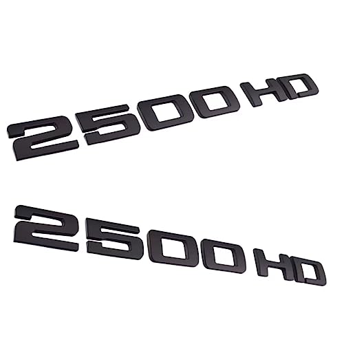 Image of 2pcs 2500HD 2500 HD Nameplates Emblems 3D Decal Badges Replacement for Both Side Doors or Tail Doors(Glossy Black)