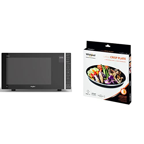Whirlpool MWP 303 SB Four à micro-ondes, 30 litres, argent/noir & Wpro AVM305 Plat Crisp Diamètre: 30.5 cm pour Micro-Ondes Crisp Whirlpool