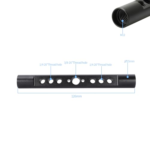 Image of NICEYRIG 5 Inch 15mm Rod Aluminum Alloy Cheese Rod with 1 /4 3 /8 Locating Holes Applicable for DSLR 15mm Rod Rail System - 544