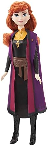 Mattel Disney Frozen Anna Modepuppe im Frozen 2 Look | Bewegliche Puppe im Reiseoutfit mit Umhang, Rock und Stiefeln. Langes Haar. Inspiriert von Disney Frozen 2, HLW50