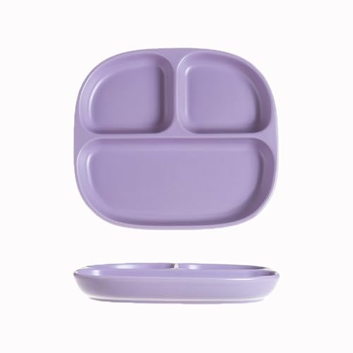 Hoshisea Piatti da pranzo Ceramica, Piatti Divisi In Ceramica, Piatto da Snack Quadrato con Scomparti, Piatto in Bambini, Per Pasti Divisi, Feste, Snack, Insalate, Dessert（Viola）