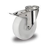 Abmessungen der Rolle: Gesamthöhe 106 mm - Achsloch M8 - Radbreite 34 mm