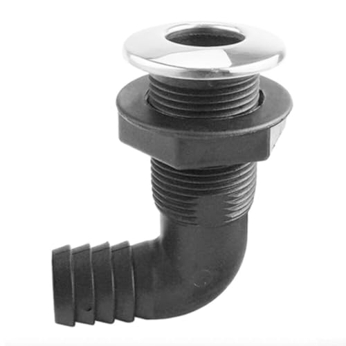 Accesorio de sentina de codo a través del casco con conector de piel de manguera de 19 mm, limpieza sin esfuerzo para aplicaciones marinas