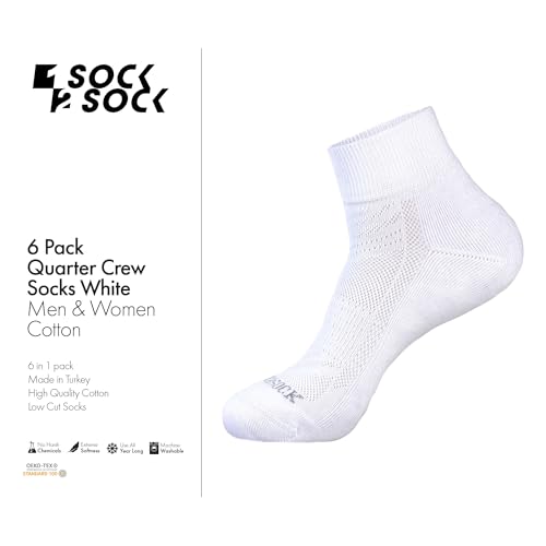 1SOCK2SOCK 6 Pack Ankle Athletic Socks for Men & Women Cotton- Crew Socks- Low Cut- Quarter Cushion Running Socks3