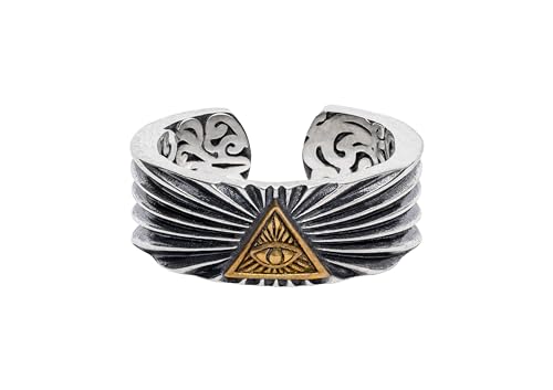 Image of ORIONZ Adjustable Silver Rings for Men and Boys - Oxidized 925 Sterling Silver - Mens Jewellery - Gifts for Men - Stylish Ring for Men