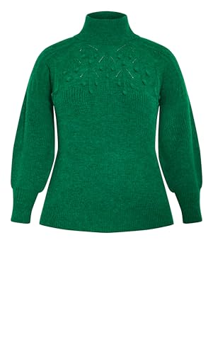Image of Avenue Women's Plus Size Elsa Pom Pom Sweater