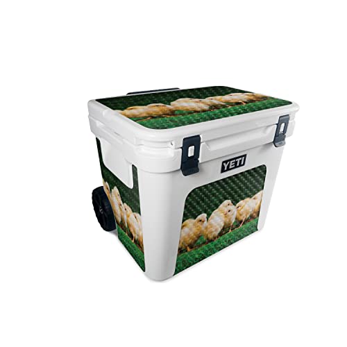 Image of MightySkins Carbon Fiber Skin Compatible with Yeti Roadie 60 Wheeled Cooler - Group of Chicks | Protective, Durable Textured Carbon Fiber Finish | Easy to Apply and Change Styles | Made in The USA