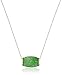 14k Yellow Gold Green Jade Carved Tube Pendant Necklace, 18"