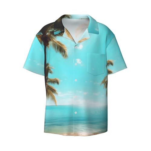 Chemise manches courtes imprimé palmiers homme en coupe classique