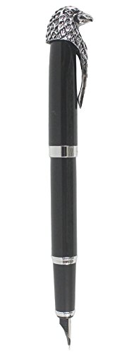 Stylo plume de luxe avec clip aigle noir et plume moyenne pour une ecriture prestigieuse