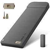 【ワンタッチ!電動排気+電動膨張+高反発スポンジ】エアーマット キャンプ マット 30秒自動膨張 50秒電動排気 1人用 電動ポンプ内蔵 2.7㎏ 高R値9.5 190x 66x8cm 高反発 無臭 静音 寝心地よい アウトドア用 持ち運び便利 災害用 収納ケース付 (グレー)