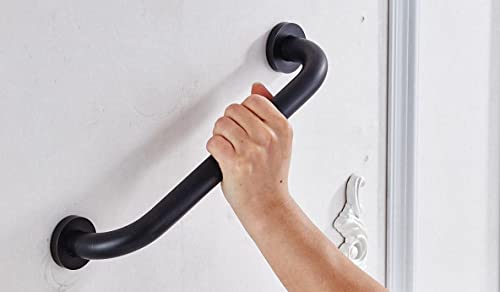 9-Inch Grab Bar For Hotel/Motel/Home Shower Safety, Solid Brass, Oil Rubbed Bronze/Black, Heavy-Duty Construction Armrest, Bathroom Bathtub Handrail #TOP1