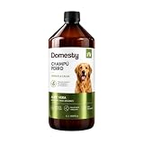 DOMESTY Champú para Perros Aloe Vera 1L | Champu Perro para Pieles Sensibles y Dermatitis | Acción Anti Irritaciones Sin alérgenos, Sin parabenos, 100% Vegano con Extractos Naturales