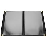 GALPADA Funda Protectora de Menú de Pvc Transparente, Tamaño Estándar 4 Hojas Interiores, Organizador de Recetas para Restaurantes, Bares y Cafeterías, Cubierta Clara y Resistente