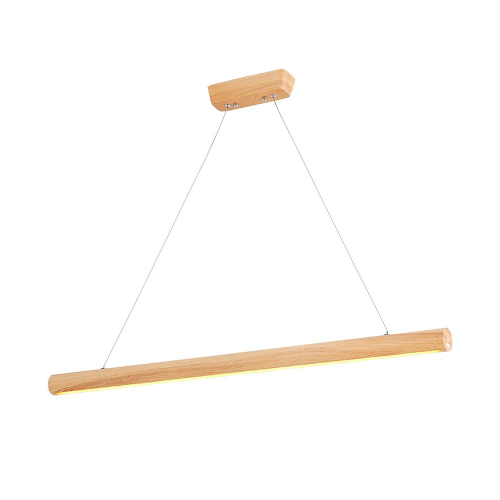 Lampe suspendue LED moderne en bois flûte 6000K pour une salle à manger lumineuse et épurée