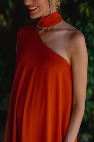 Mono Sandra naranja talla XS para mujer de corte largo y fluido 3