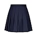 Plus Size Womens Cute Pleated Skirts High Rise Zipper Cotton Linen Skirts Solid Color Loose Casual Fashion Skirt 2025 Navy 3X-Large