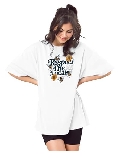 Image of SHODOX Bio-Washed Anti Bacterial 100% Pure Cotton Women's Oversized Aesthetic Premium Printed T-Shirt | Cozy Soft, Less Wrinkles Loose Fit, Drop Shoulder, Korean Baggy Style Tees for Girls