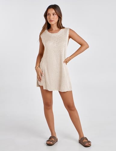 Bianstore Women's Summer Sweater Set Sleeveless Knit Pullover Top Matching Shorts 2 Piece Beach Vacation Outfits4